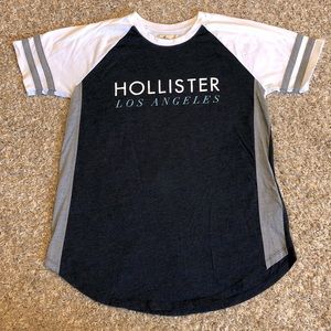 Hollister screen print T-shirt S navy/grey/white